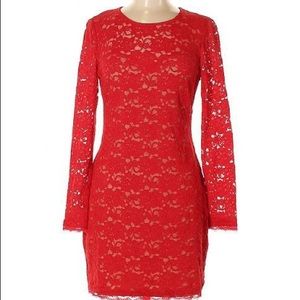 Backless Red Lace Dress